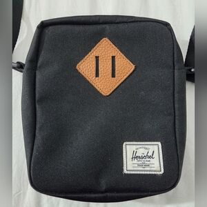 Herschel Supply Company Black and Tan Crossbody Bag